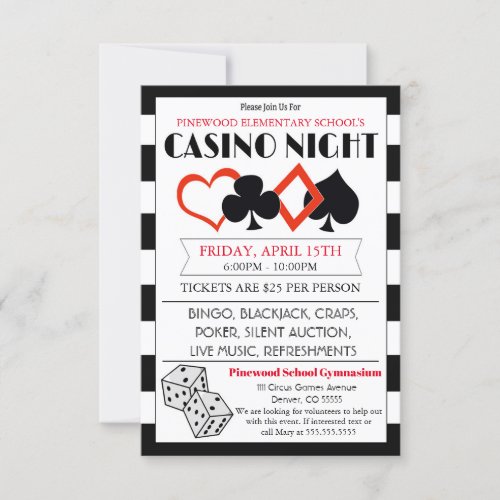 Casino Night Event Party Invitation