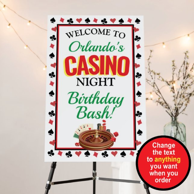 Casino Night Foam Board Welcome Sign (Creator Uploaded)