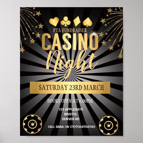 Casino Night fundraiser Poster