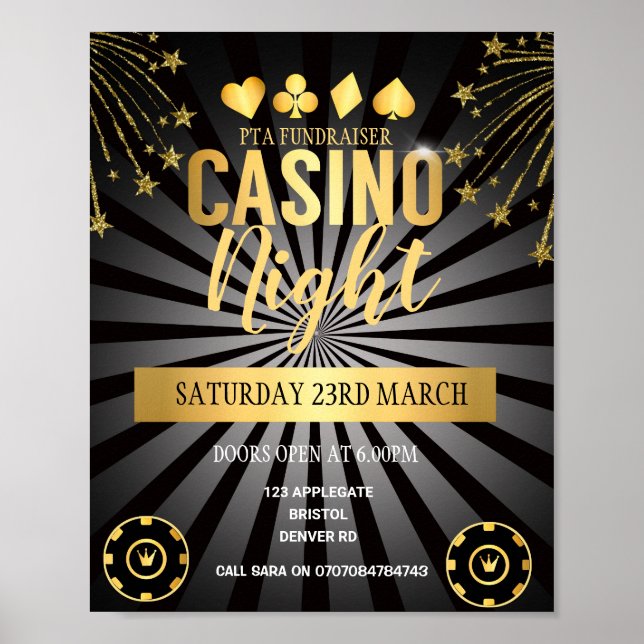 Casino Night fundraiser Poster (Front)
