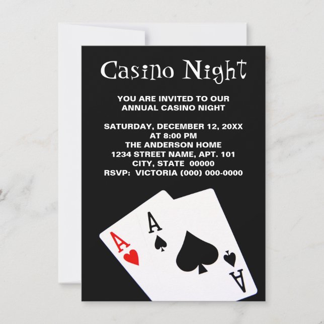 Casino Night Invitations (Front)