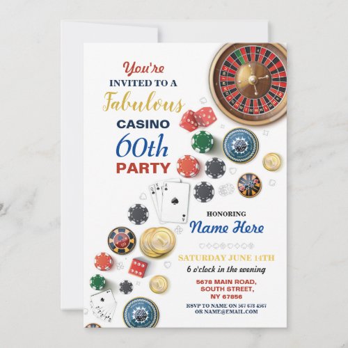 Casino Night Las Vegas Birthday Cards Party