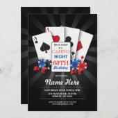 Casino Night Las Vegas Birthday Invitation Party (Front/Back)