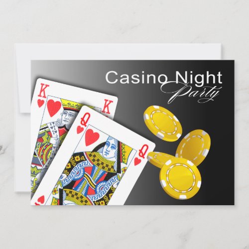 Casino Night Las Vegas Poker Party _ black Invitation