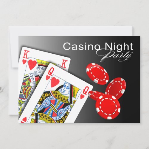 Casino Night Las Vegas Poker Party _ red Invitation