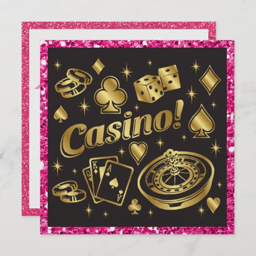 Casino Night Party  Fundraiser Invitation