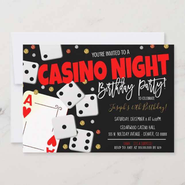 Casino Night Party Invitation (Front)