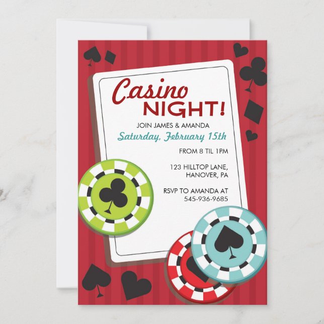 Casino Night Party Invitations (Front)