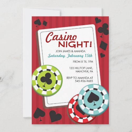 Casino Night Party Invitations