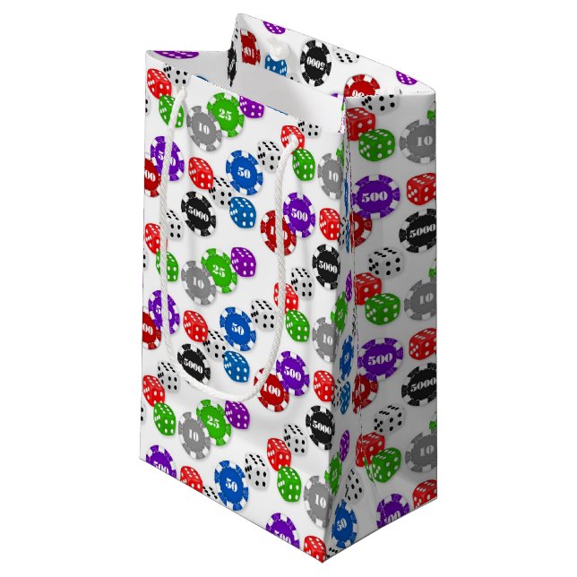 Casino night party small gift bag (Front Angled)