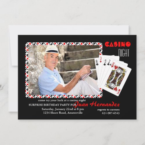 Casino Night Photo Invitation