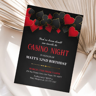 Casino Night Poker Invitation, Casino Birthday Invitation