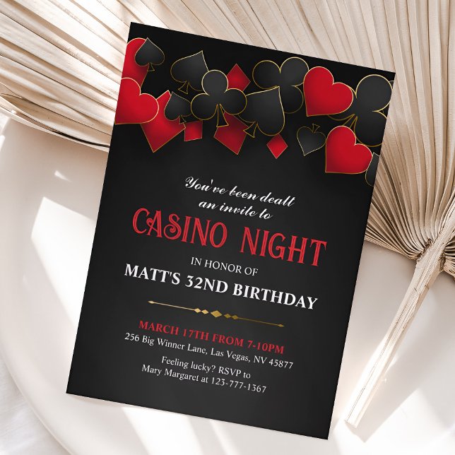 Casino Night Poker Invitation, Casino Birthday Invitation (Casino Night Poker Invitation)