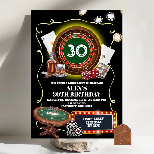 Casino Night Poker Man Adult Birthday