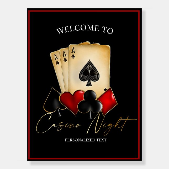 CASINO NIGHT, POKER NIGHT, GAMBLE, CARDS DICE FOAM BOARD (Front)