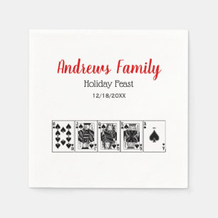 Casino Night Poker Royal Straight Flush Christmas Paper Napkins