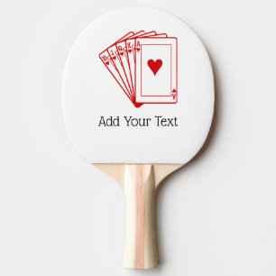 Casino Night Poker Royal Straight Flush Hearts Ping Pong Paddle