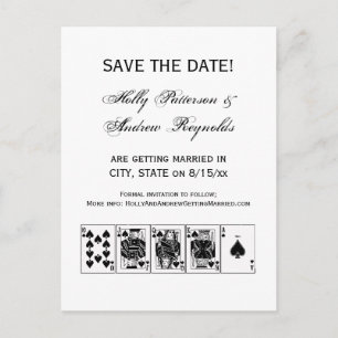 Casino Night Poker Royal Straight Flush Spades Announcement Postcard