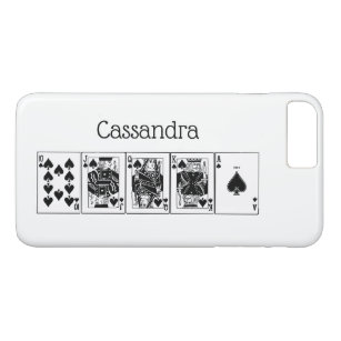 Casino Night Poker Royal Straight Flush Spades iPhone 8 Plus/7 Plus Case