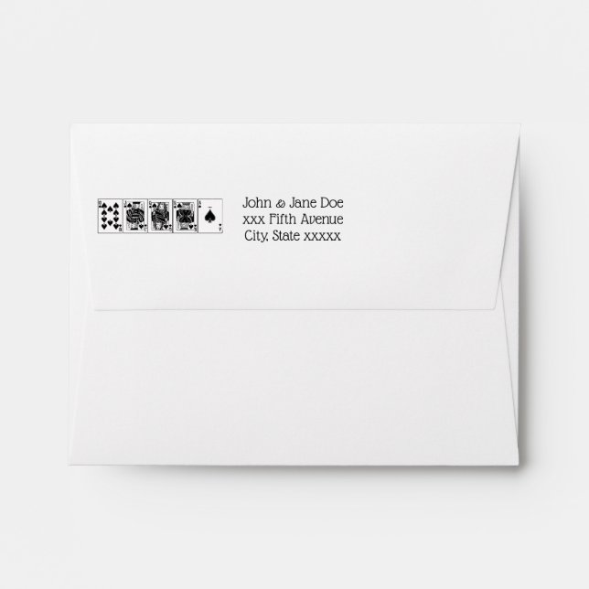 Casino Night Poker Royal Straight Flush Spades Envelope (Back (Top Flap))
