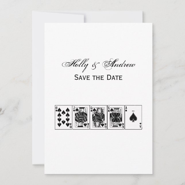 Casino Night Poker Royal Straight Flush Spades Invitation (Front)