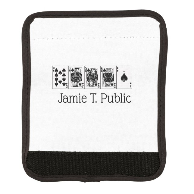 Casino Night Poker Royal Straight Flush Spades Luggage Handle Wrap (Front)