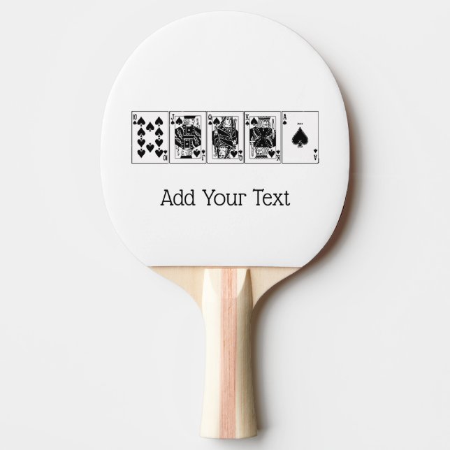 Casino Night Poker Royal Straight Flush Spades Ping-Pong Paddle (Front)