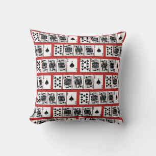 Casino Night Poker Royal Straight Flush Spades Throw Pillow