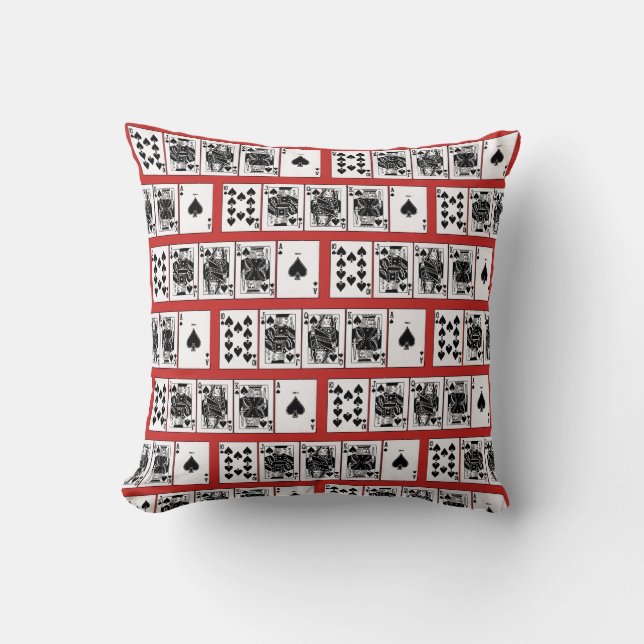 Casino Night Poker Royal Straight Flush Spades Throw Pillow (Front)