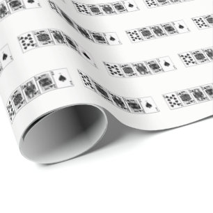 Casino Night Poker Royal Straight Flush Spades Wrapping Paper