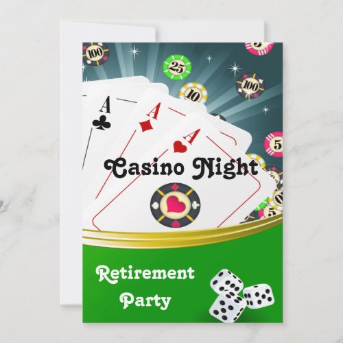 Casino Night Retirement Party Invitations