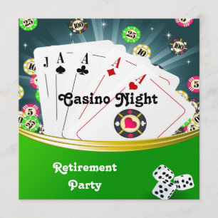 Casino Night Retirement Party Invitations