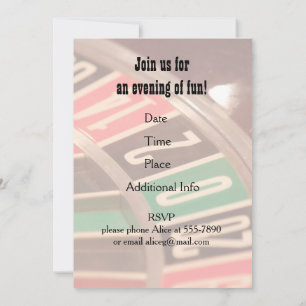 Casino Night Roulette Wheel with Retro Flair Invitation