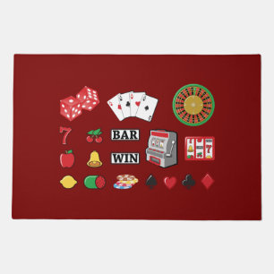 Casino Night Slot Machine Poker Lucky 7s Doormat