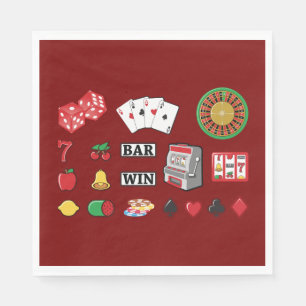 Casino Night Slot Machine Poker Lucky 7s Napkins