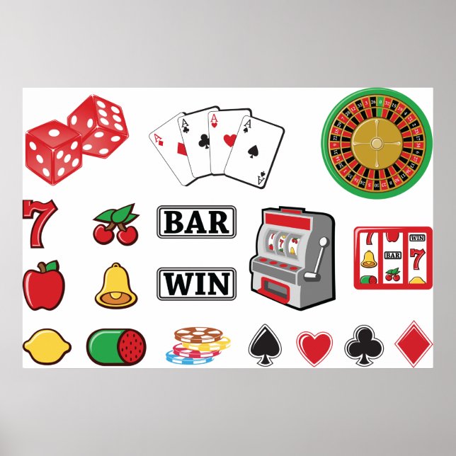 Casino Night Slot Machine Poker Lucky 7s Poster (Front)