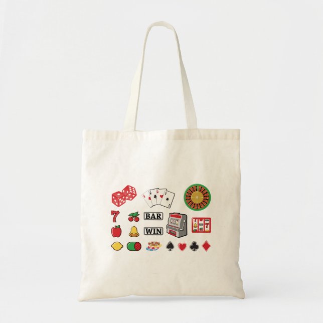Casino Night Slot Machine Poker Lucky 7s Tote Bag (Front)