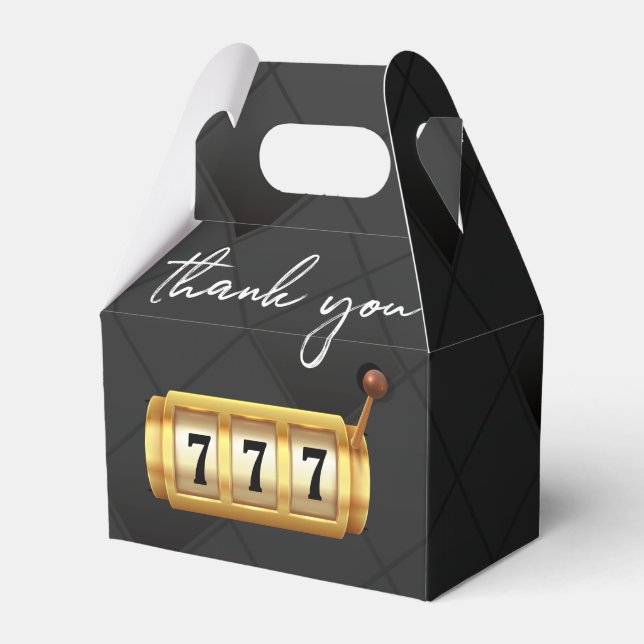 Casino Night Thank you Slot Machine Favor Boxes (Front Side)