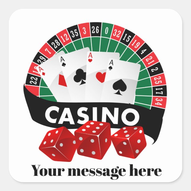 Casino party add message sticker (Front)