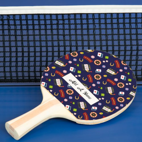 Casino Party  Blue Ping Pong Paddle