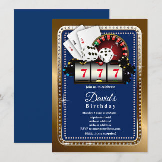 casino party invite, 7 7 7 Slot machine Invitation