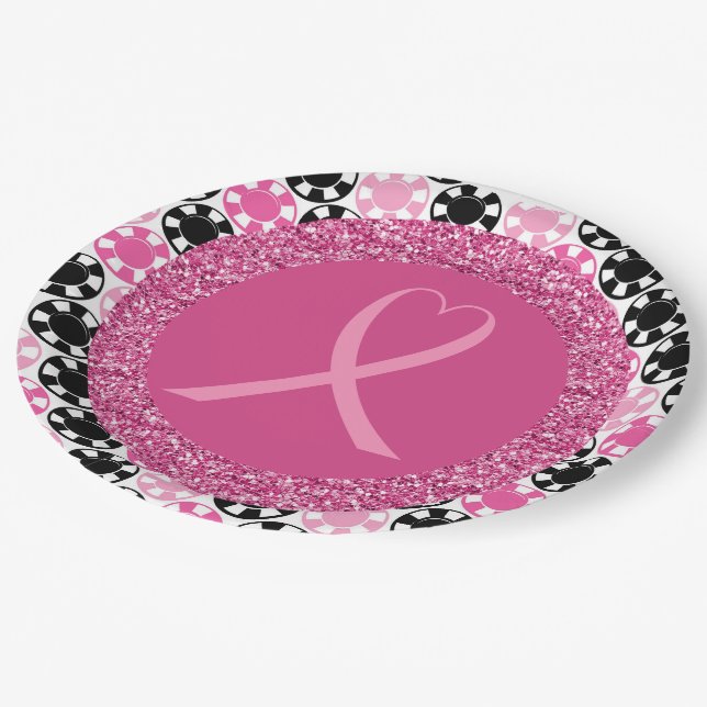 Casino Party or Fundraiser Party Goods Paper Plates (Angled)