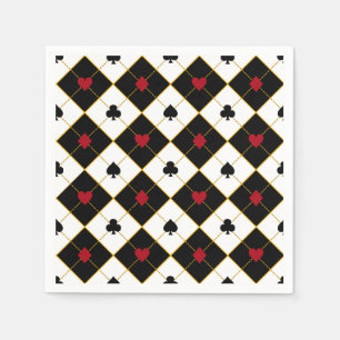Casino Party Paper Napkins, Poker Playing Cards Napkins