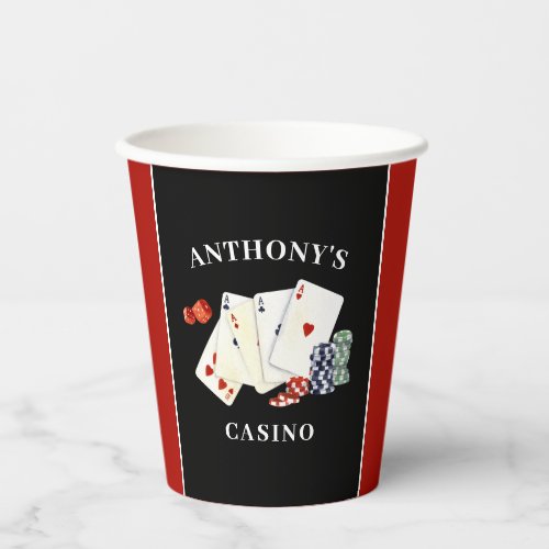 Casino Party Personalized Paper Cups