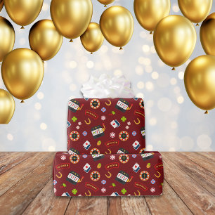 Casino Party Red Wrapping Paper