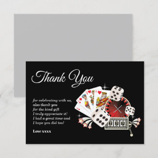 casino party thank you card