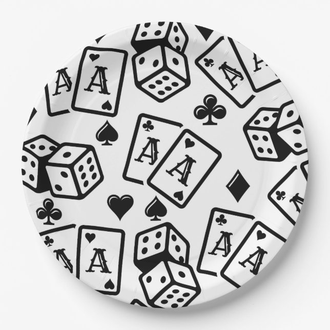 Casino Pattern Paper Plates (Front)