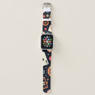 Casino pattern theme on black apple watch band