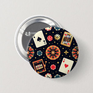 Casino pattern theme on black button