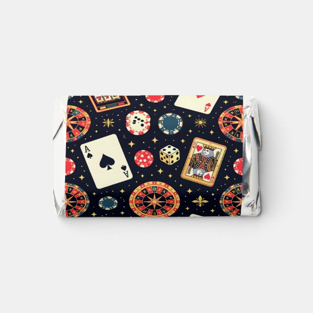 Casino pattern theme on black hershey's miniatures (Front)